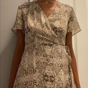 Snakeskin print wrap dress